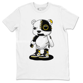 1s Yellow Ochre shirt to match jordans Cyborg Bear sneaker tees Air Jordan 1 High OG Yellow Ochre SNRT Sneaker Release Tees unisex cotton White 2 crew neck shirt