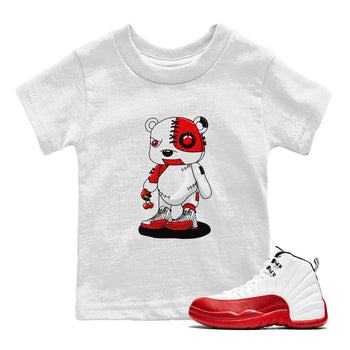 Jordan 12 Retro Cherry shirt to match jordans Varsity Red Cyborg Bear special sneaker matching tees 12s Cherry SNRT sneaker tees Baby Toddler White 1 T-Shirt
