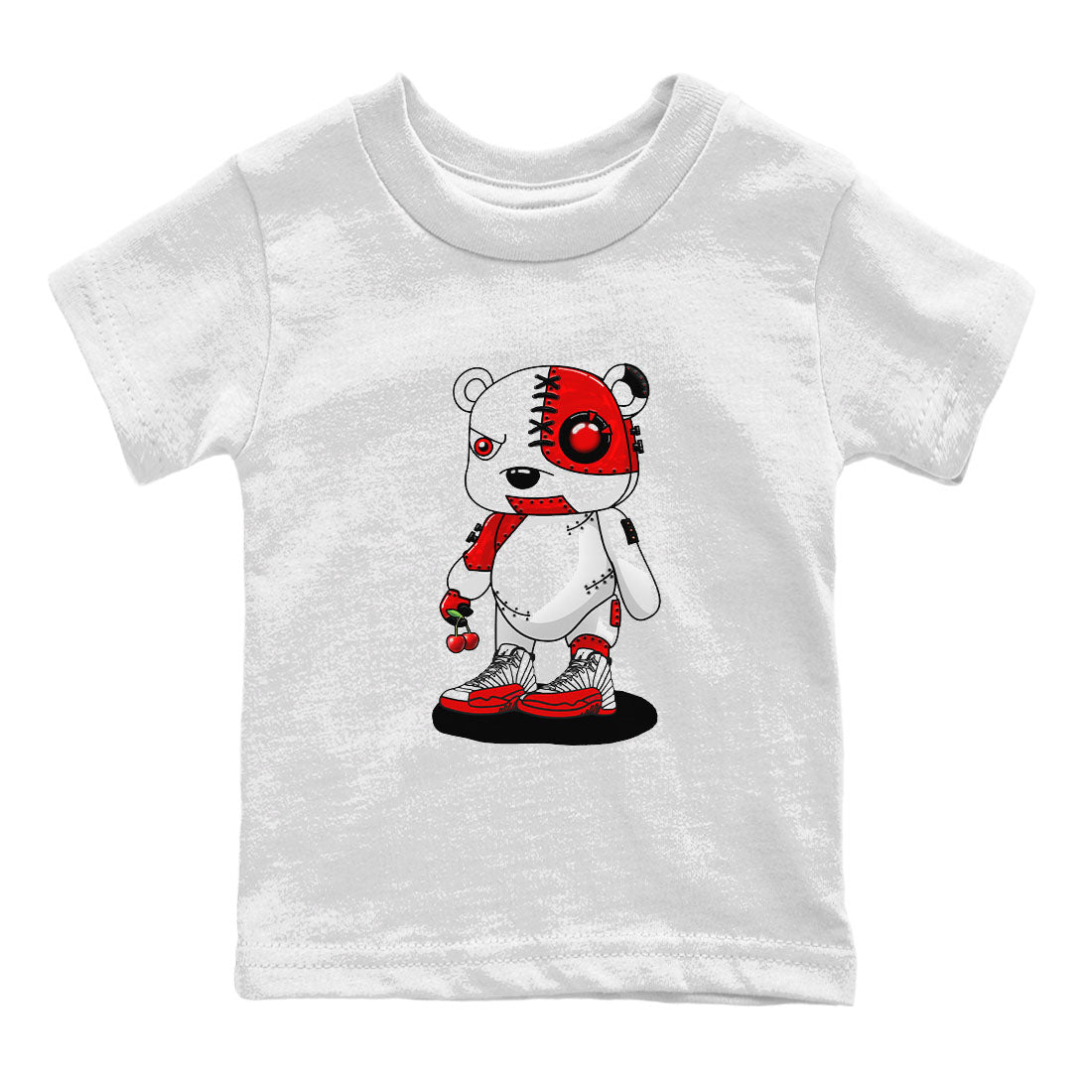 Jordan 12 Retro Cherry shirt to match jordans Varsity Red Cyborg Bear special sneaker matching tees 12s Cherry SNRT sneaker tees Baby Toddler White 2 T-Shirt