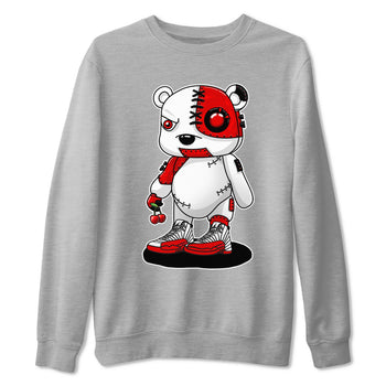 Jordan 12 Retro Cherry shirt to match jordans Varsity Red Cyborg Bear special sneaker matching tees 12s Cherry SNRT sneaker tees Unisex Heather Grey 2 T-Shirt