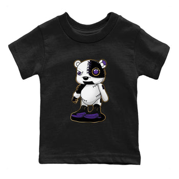 12s Field Purple shirt to match jordans Cyborg Bear sneaker tees Air Jordan 12 Field Purple SNRT Sneaker Release Tees Baby Toddler Black 2 T-Shirt