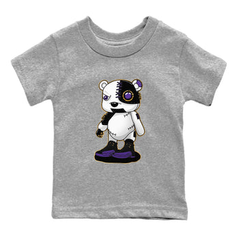 12s Field Purple shirt to match jordans Cyborg Bear sneaker tees Air Jordan 12 Field Purple SNRT Sneaker Release Tees Baby Toddler Heather Grey 2 T-Shirt