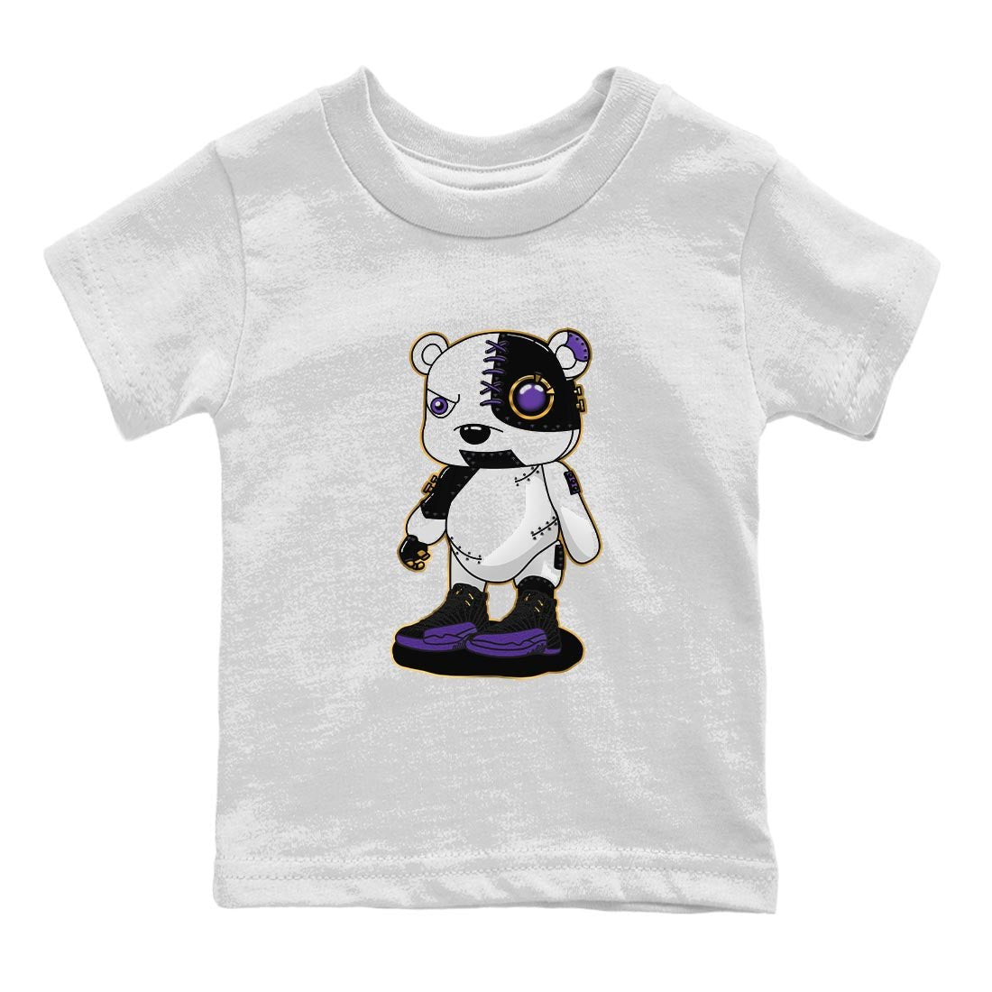 12s Field Purple shirt to match jordans Cyborg Bear sneaker tees Air Jordan 12 Field Purple SNRT Sneaker Release Tees Baby Toddler White 2 T-Shirt