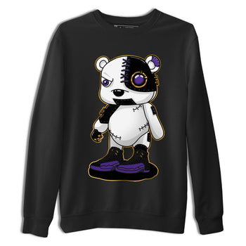 12s Field Purple shirt to match jordans Cyborg Bear sneaker tees Air Jordan 12 Field Purple SNRT Sneaker Release Tees Crew Neck Casual Unisex Black 2 T-Shirt