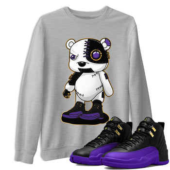 12s Field Purple shirt to match jordans Cyborg Bear sneaker tees Air Jordan 12 Field Purple SNRT Sneaker Release Tees Crew Neck Casual Unisex Heather Grey 1 T-Shirt