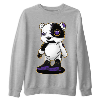 12s Field Purple shirt to match jordans Cyborg Bear sneaker tees Air Jordan 12 Field Purple SNRT Sneaker Release Tees Crew Neck Casual Unisex Heather Grey 2 T-Shirt