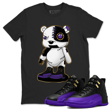 12s Field Purple shirt to match jordans Cyborg Bear sneaker tees Air Jordan 12 Field Purple SNRT Sneaker Release Tees Crew Neck Casual Unisex Black 1 T-Shirt