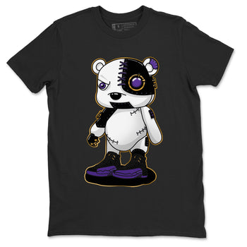 12s Field Purple shirt to match jordans Cyborg Bear sneaker tees Air Jordan 12 Field Purple SNRT Sneaker Release Tees Crew Neck Casual Unisex Black 2 T-Shirt