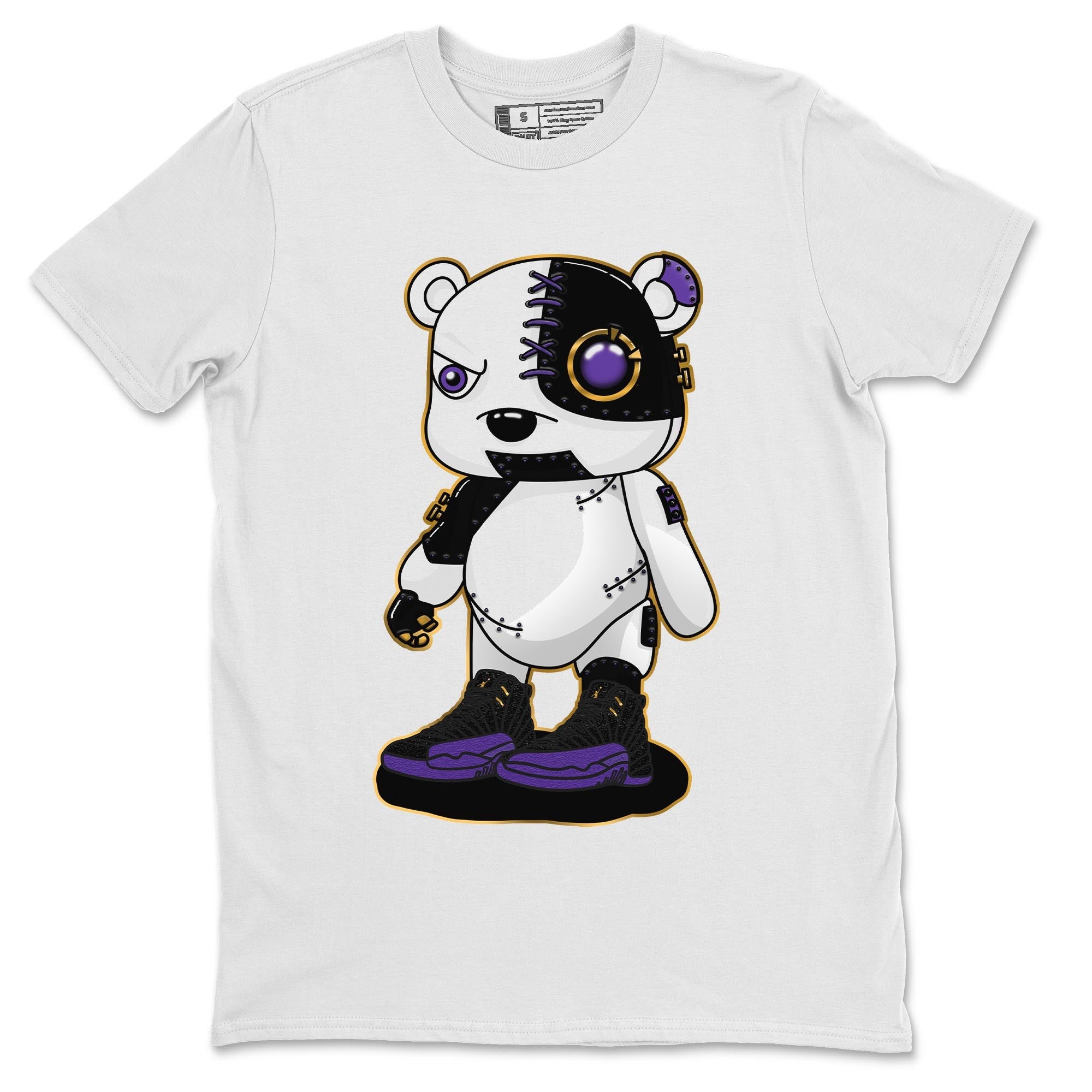 12s Field Purple shirt to match jordans Cyborg Bear sneaker tees Air Jordan 12 Field Purple SNRT Sneaker Release Tees Crew Neck Casual Unisex White 2 T-Shirt