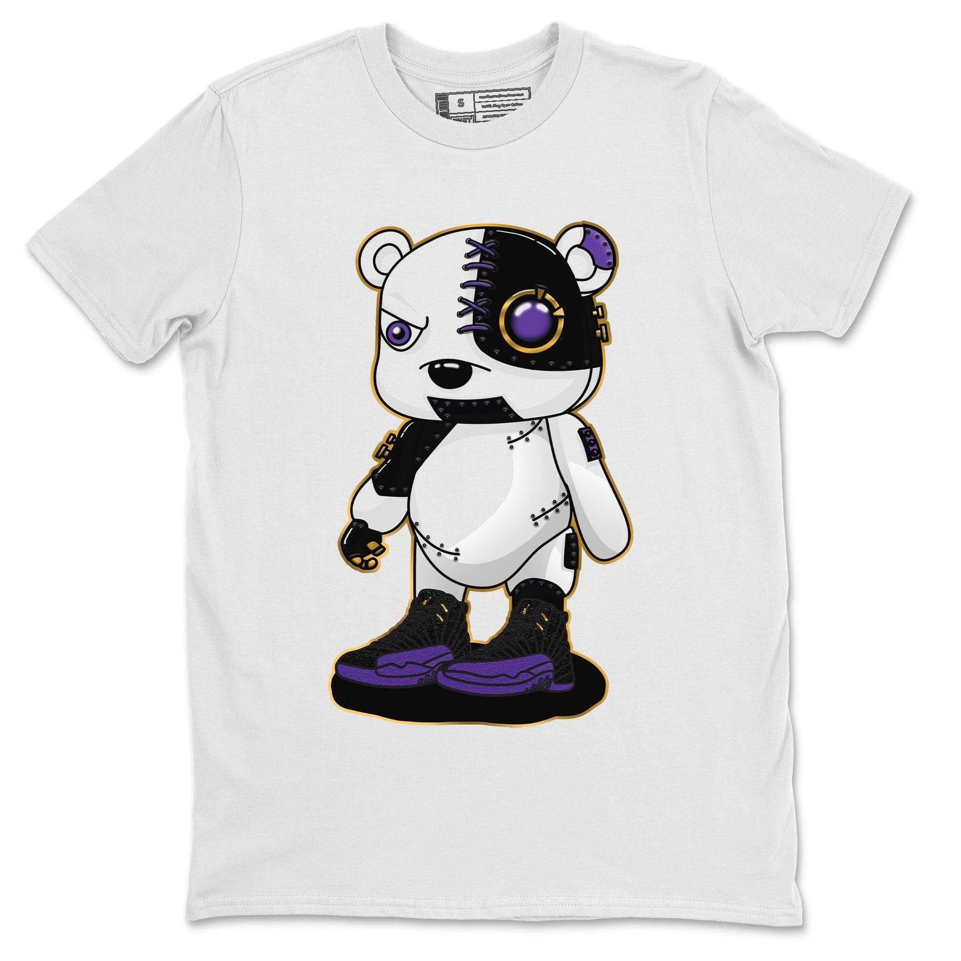 12s Field Purple shirt to match jordans Cyborg Bear sneaker tees Air Jordan 12 Field Purple SNRT Sneaker Release Tees Crew Neck Casual Unisex White 2 T-Shirt