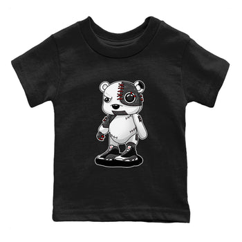 Air Jordan 13 Black Flint Sneaker Match Tees Cyborg Bear Sneaker Tees AJ 13s Black Flint Sneaker Release Tees Kids Shirts Black 2
