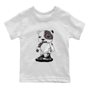 Air Jordan 13 Black Flint Sneaker Match Tees Cyborg Bear Sneaker Tees AJ 13s Black Flint Sneaker Release Tees Kids Shirts White 2