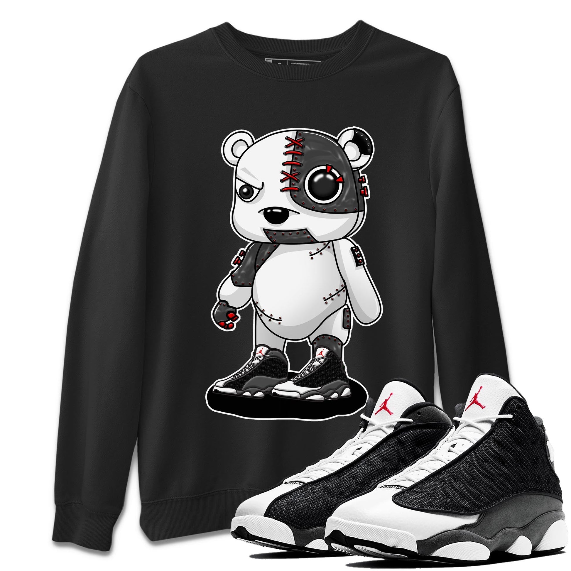Air Jordan 13 Black Flint Sneaker Match Tees Cyborg Bear Sneaker Tees AJ 13s Black Flint Sneaker Release Tees Unisex Shirts Black 1