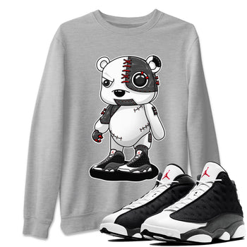 Air Jordan 13 Black Flint Sneaker Match Tees Cyborg Bear Sneaker Tees AJ 13s Black Flint Sneaker Release Tees Unisex Shirts Heather Grey 1