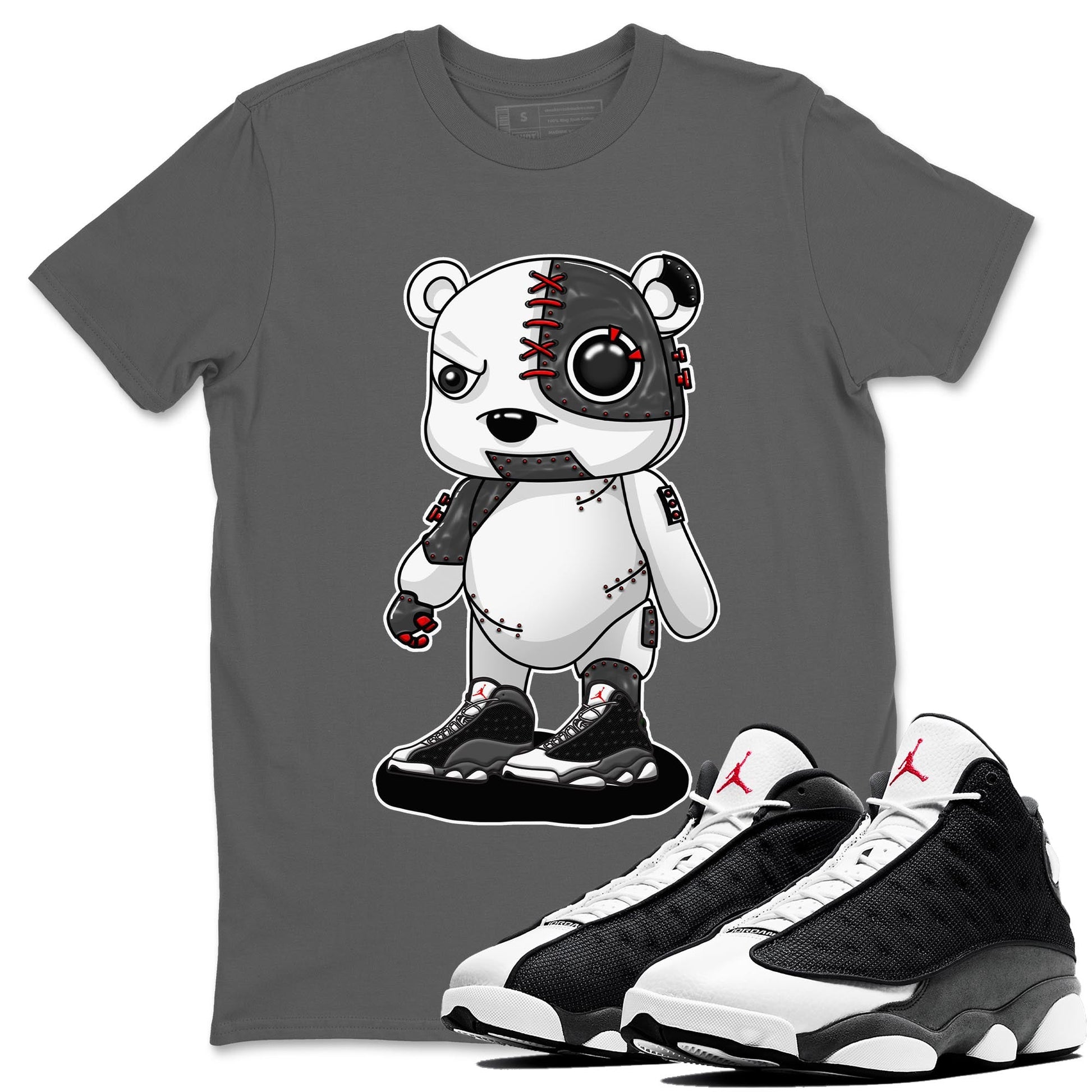 Air Jordan 13 Black Flint Sneaker Match Tees Cyborg Bear Sneaker Tees AJ 13s Black Flint Sneaker Release Tees Unisex Shirts Cool Grey 1