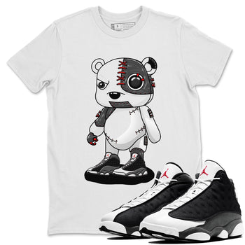 Air Jordan 13 Black Flint Sneaker Match Tees Cyborg Bear Sneaker Tees AJ 13s Black Flint Sneaker Release Tees Unisex Shirts White 1