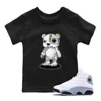 13s Blue Grey shirt to match jordans Cyborg Bear sneaker tees Air Jordan 13 Blue Grey SNRT sneaker release tees baby toddler Black 1 cotton Shirt