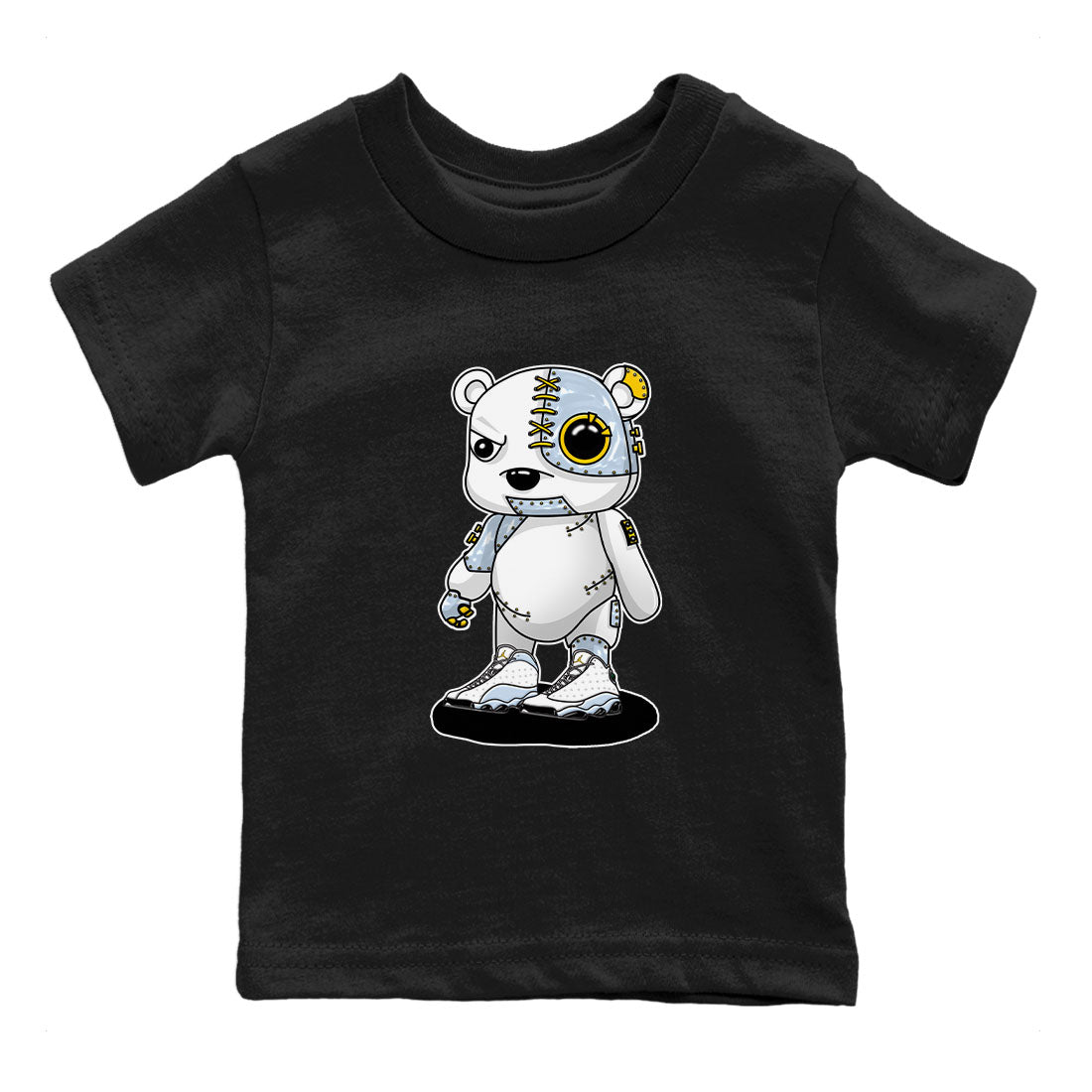 13s Blue Grey shirt to match jordans Cyborg Bear sneaker tees Air Jordan 13 Blue Grey SNRT sneaker release tees baby toddler Black 2 cotton Shirt