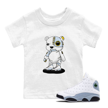 13s Blue Grey shirt to match jordans Cyborg Bear sneaker tees Air Jordan 13 Blue Grey SNRT sneaker release tees baby toddler White 1 cotton Shirt