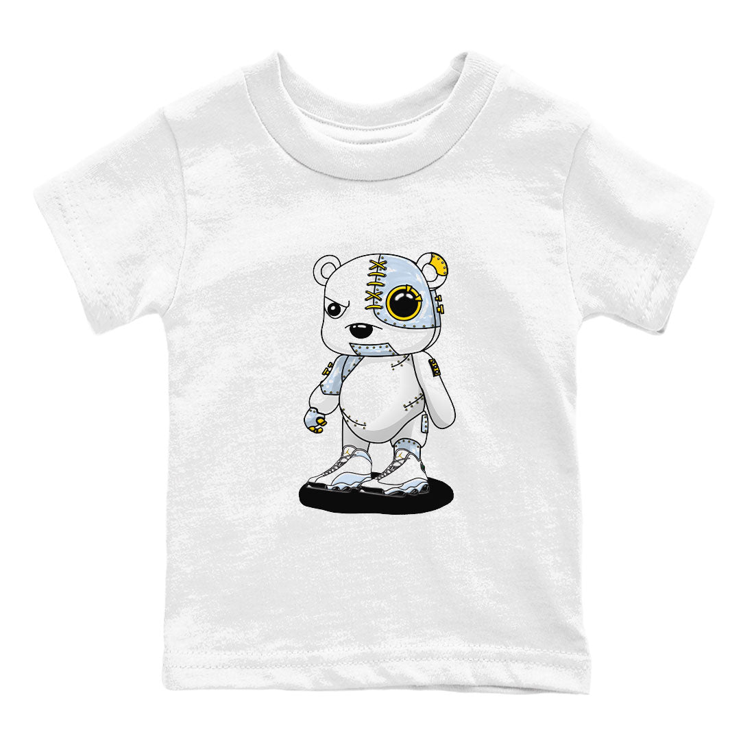 13s Blue Grey shirt to match jordans Cyborg Bear sneaker tees Air Jordan 13 Blue Grey SNRT sneaker release tees baby toddler White 2 cotton Shirt