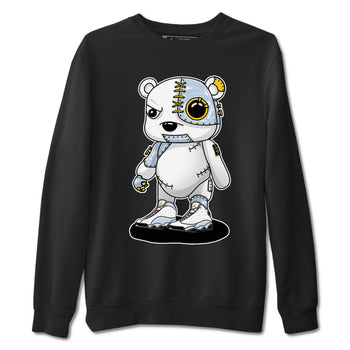 13s Blue Grey shirt to match jordans Cyborg Bear sneaker tees Air Jordan 13 Blue Grey SNRT Sneaker Release Tees unisex cotton Black 2 crew neck shirt