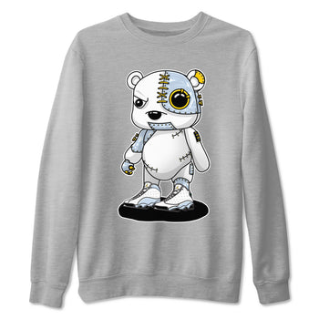 13s Blue Grey shirt to match jordans Cyborg Bear sneaker tees Air Jordan 13 Blue Grey SNRT Sneaker Release Tees unisex cotton Heather Grey 2 crew neck shirt