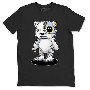 13s Blue Grey shirt to match jordans Cyborg Bear sneaker tees Air Jordan 13 Blue Grey SNRT Sneaker Release Tees unisex cotton Black 2 crew neck shirt