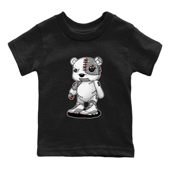 AJ13 Wolf Grey Sneaker Match Tees Cyborg Bear Sneaker Tees Air Jordan 13 Wolf Grey SNRT Sneaker Release Tees Kids Shirts Black 2