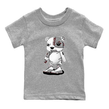 AJ13 Wolf Grey Sneaker Match Tees Cyborg Bear Sneaker Tees Air Jordan 13 Wolf Grey SNRT Sneaker Release Tees Kids Shirts Heather Grey 2