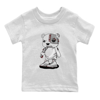 AJ13 Wolf Grey Sneaker Match Tees Cyborg Bear Sneaker Tees Air Jordan 13 Wolf Grey SNRT Sneaker Release Tees Kids Shirts White 2