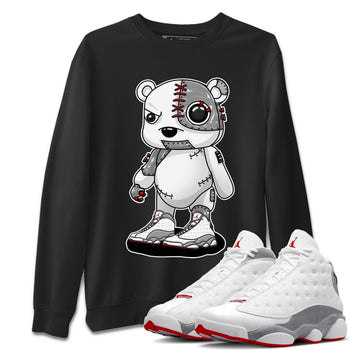 AJ13 Wolf Grey Sneaker Match Tees Cyborg Bear Sneaker Tees Air Jordan 13 Wolf Grey SNRT Sneaker Release Tees Unisex Shirts Black 1