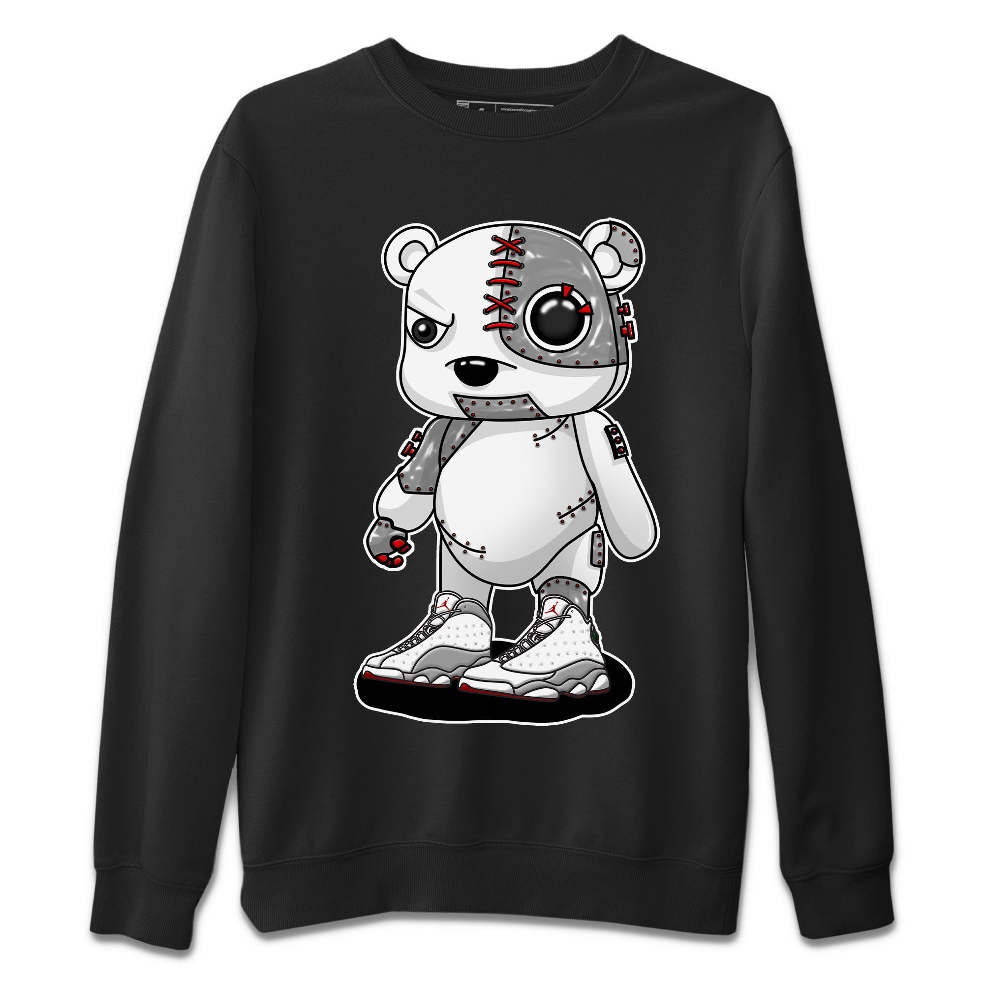 AJ13 Wolf Grey Sneaker Match Tees Cyborg Bear Sneaker Tees Air Jordan 13 Wolf Grey SNRT Sneaker Release Tees Unisex Shirts Black 2