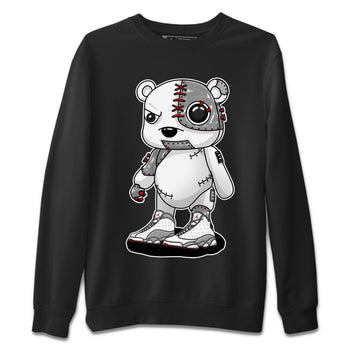 AJ13 Wolf Grey Sneaker Match Tees Cyborg Bear Sneaker Tees Air Jordan 13 Wolf Grey SNRT Sneaker Release Tees Unisex Shirts Black 2