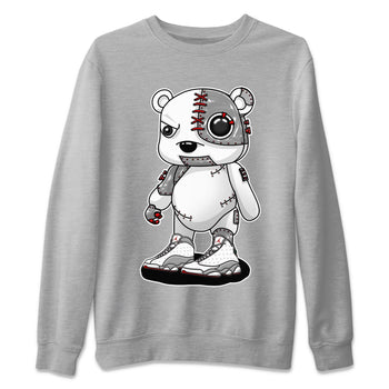 AJ13 Wolf Grey Sneaker Match Tees Cyborg Bear Sneaker Tees Air Jordan 13 Wolf Grey SNRT Sneaker Release Tees Unisex Shirts Heather Grey 2