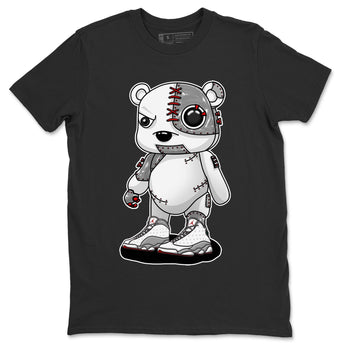 AJ13 Wolf Grey Sneaker Match Tees Cyborg Bear Sneaker Tees Air Jordan 13 Wolf Grey SNRT Sneaker Release Tees Unisex Shirts Black 2