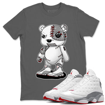 AJ13 Wolf Grey Sneaker Match Tees Cyborg Bear Sneaker Tees Air Jordan 13 Wolf Grey SNRT Sneaker Release Tees Unisex Shirts Cool Grey 1