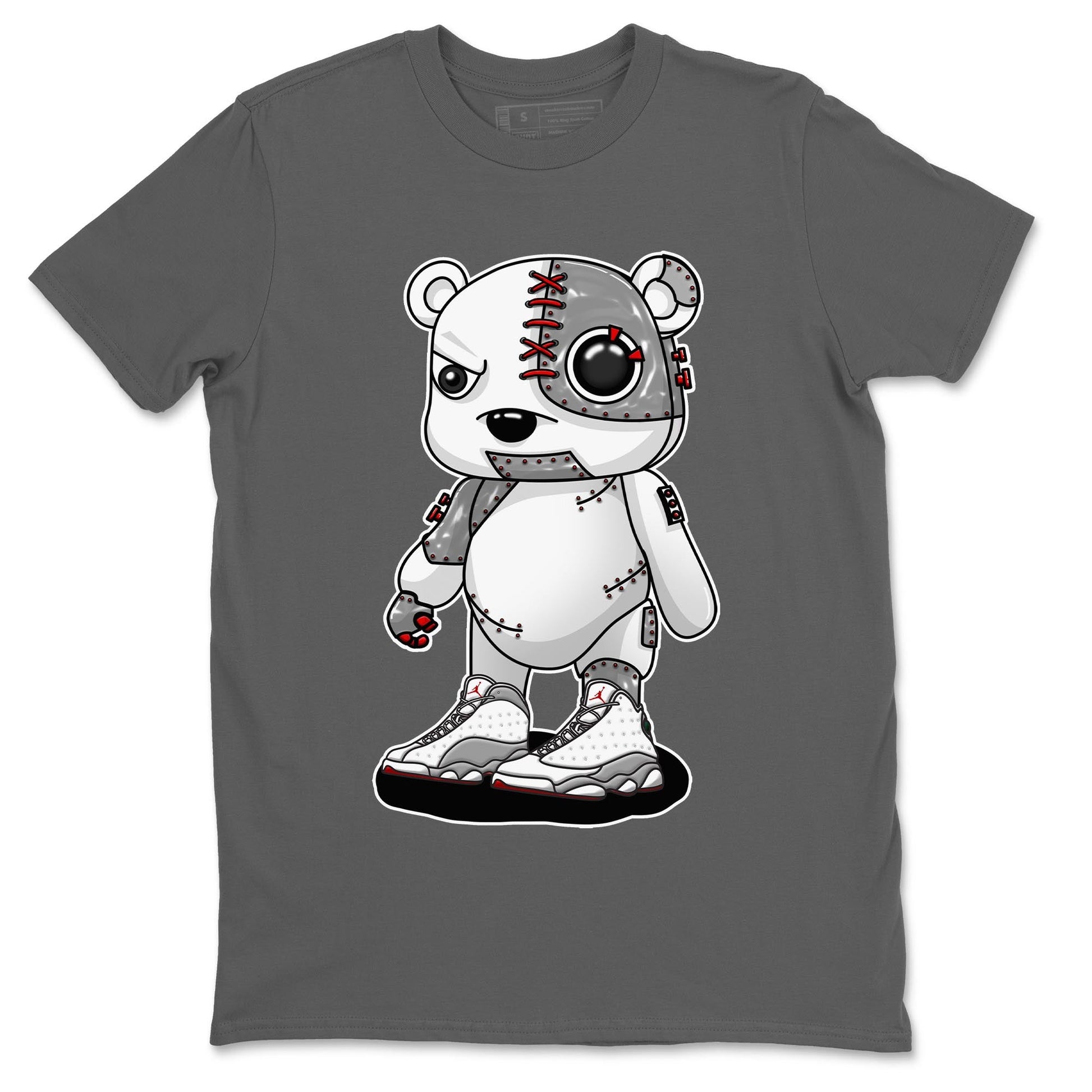 AJ13 Wolf Grey Sneaker Match Tees Cyborg Bear Sneaker Tees Air Jordan 13 Wolf Grey SNRT Sneaker Release Tees Unisex Shirts Cool Grey 2
