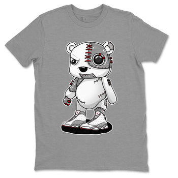 AJ13 Wolf Grey Sneaker Match Tees Cyborg Bear Sneaker Tees Air Jordan 13 Wolf Grey SNRT Sneaker Release Tees Unisex Shirts Heather Grey 2