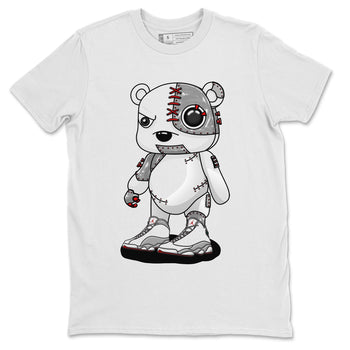 AJ13 Wolf Grey Sneaker Match Tees Cyborg Bear Sneaker Tees Air Jordan 13 Wolf Grey SNRT Sneaker Release Tees Unisex Shirts White 2