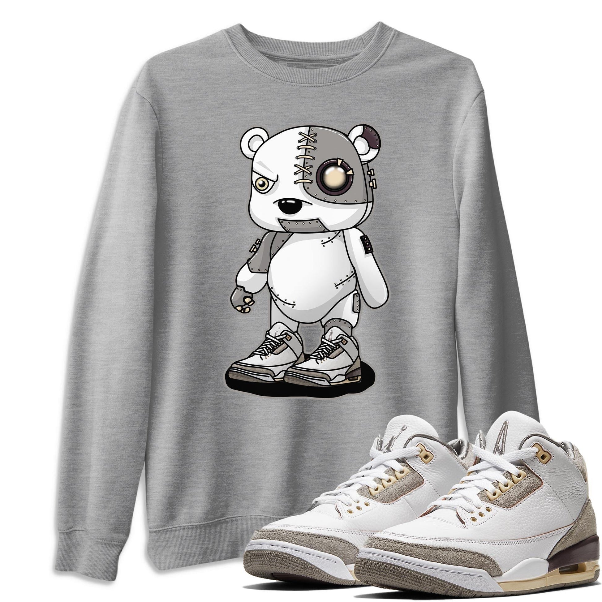 Jordan 3 A Ma Maniere Sneaker Match Tees Cyborg Bear Sneaker Tees Jordan 3 A Ma Maniere Sneaker Release Tees Unisex Shirts