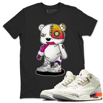 Air Jordan 3 J Balvin shirt to match jordans Cyborg Bear sneaker tees Crew Neck Air Jordan 3 X J Balvin SNRT Sneaker Release Tees Unisex Casual Shirts Black 1 T-Shirt