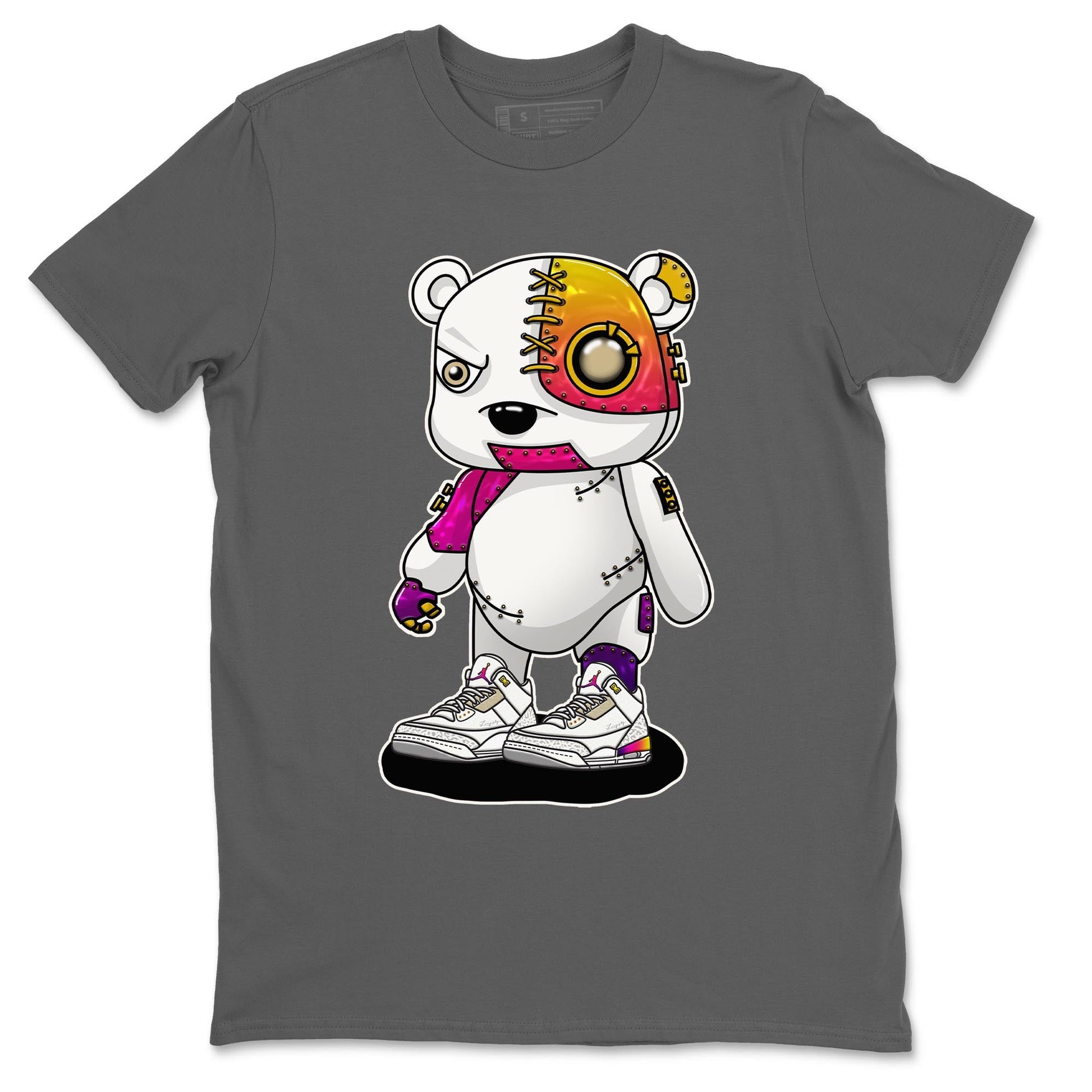 Air Jordan 3 J Balvin shirt to match jordans Cyborg Bear sneaker tees Crew Neck Air Jordan 3 X J Balvin SNRT Sneaker Release Tees Unisex Casual Shirts Cool Grey 2 T-Shirt