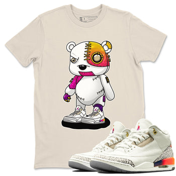 Air Jordan 3 J Balvin shirt to match jordans Cyborg Bear sneaker tees Crew Neck Air Jordan 3 X J Balvin SNRT Sneaker Release Tees Unisex Casual Shirts Natural 1 T-Shirt
