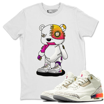 Air Jordan 3 J Balvin shirt to match jordans Cyborg Bear sneaker tees Crew Neck Air Jordan 3 X J Balvin SNRT Sneaker Release Tees Unisex Casual Shirts White 1 T-Shirt