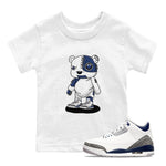 Air Jordan 3 Retro Midnight Navy shirt to match jordans Cyborg Bear sneaker shirt 3s Midnight Navy SNRT sneaker tees baby toddler White 1 cotton Shirt