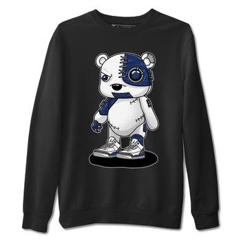 Air Jordan 3 Retro Midnight Navy shirt to match jordans Cyborg Bear sneaker shirt 3s Midnight Navy SNRT sneaker tees unisex crew neck cotton Black 2 crew neck shirt