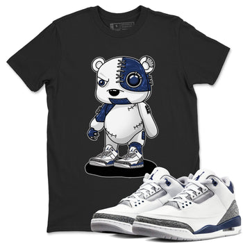 Air Jordan 3 Retro Midnight Navy shirt to match jordans Cyborg Bear sneaker shirt 3s Midnight Navy SNRT sneaker tees unisex crew neck cotton Black 1 crew neck shirt