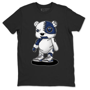 Air Jordan 3 Retro Midnight Navy shirt to match jordans Cyborg Bear sneaker shirt 3s Midnight Navy SNRT sneaker tees unisex crew neck cotton Black 2 crew neck shirt