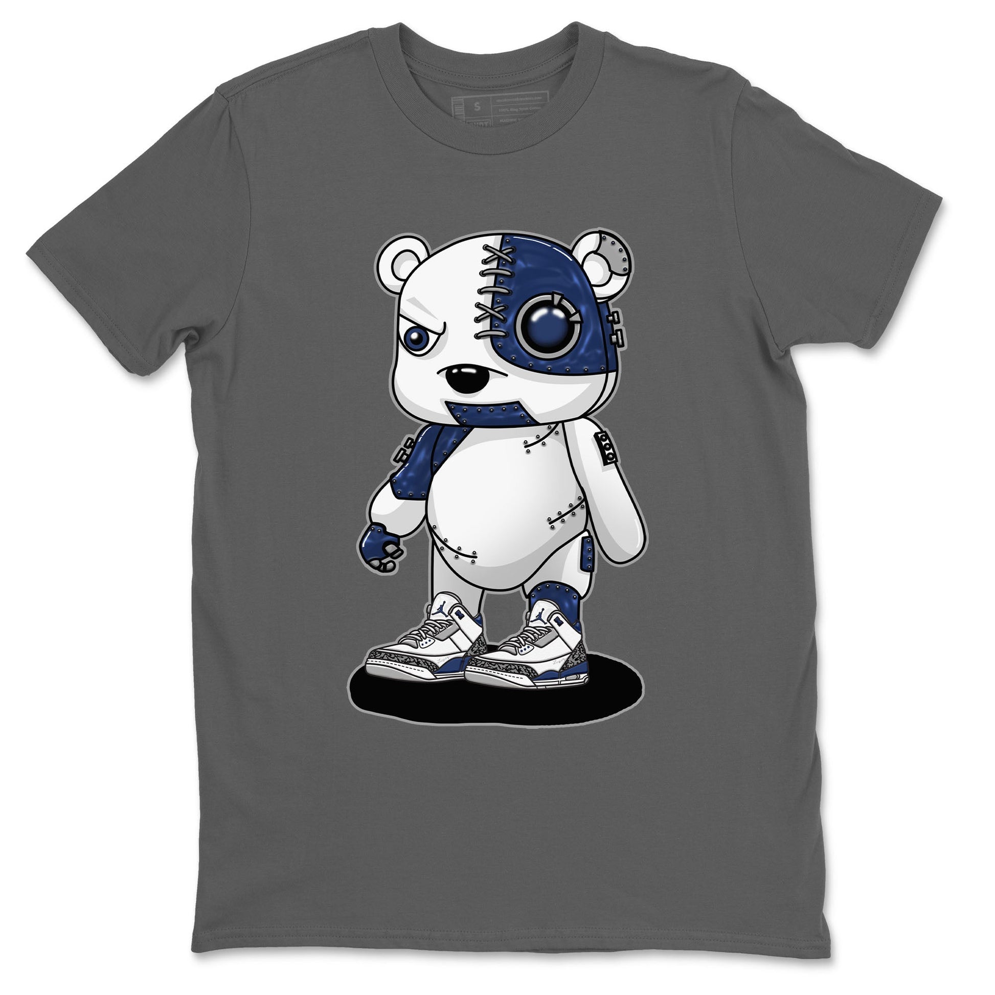 Air Jordan 3 Retro Midnight Navy shirt to match jordans Cyborg Bear sneaker shirt 3s Midnight Navy SNRT sneaker tees unisex crew neck cotton Cool Grey 2 crew neck shirt