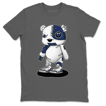Air Jordan 3 Retro Midnight Navy shirt to match jordans Cyborg Bear sneaker shirt 3s Midnight Navy SNRT sneaker tees unisex crew neck cotton Cool Grey 2 crew neck shirt